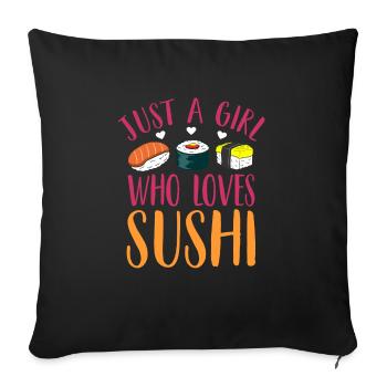 sushi - Sofa pillowcase 17,3'' x 17,3'' (45 x 45 cm) - black - Front
