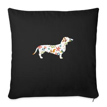 teckel - Housse de coussin décorative 45 x 45 cm - noir - Devant