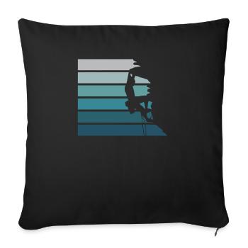 T-shirt d'escalade de corde cadeau d'escalade de roche - Housse de coussin décorative 45 x 45 cm - noir - Devant