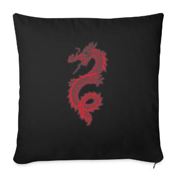 Cadeau t-shirt dragon japonais - Housse de coussin décorative 45 x 45 cm - noir - Devant