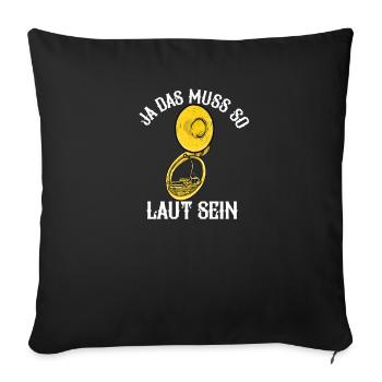 Sousaphon Orchester Blasinstrument Geschenk - Sofakissenbezug 45 x 45 cm - Schwarz - Vorne