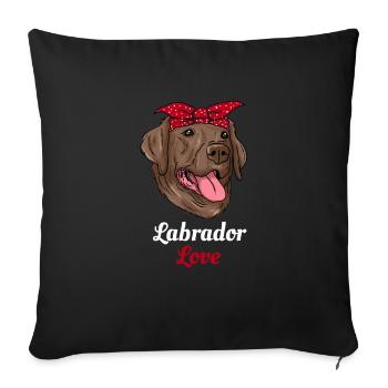Labrador - Housse de coussin décorative 45 x 45 cm - noir - Devant