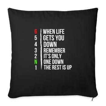 Motorbike Motorcycle Gears - When Life Gets You - Sofa pillowcase 17,3'' x 17,3'' (45 x 45 cm) - black - Front