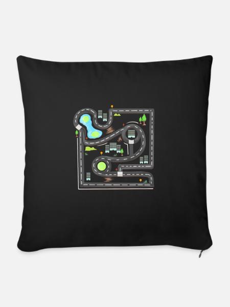 Play Cars On Dads Back - Play Mat Shirt - Sofakissenbezug 45 x 45 cm - Schwarz