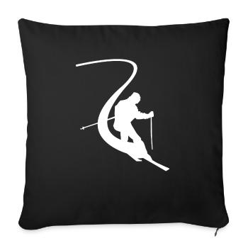 Cadeau idée cadeau t shirt skieur - Housse de coussin décorative 45 x 45 cm - noir - Devant