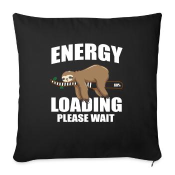 Energy Invites Sloth Sloth Chiller Gift - Sofa pillowcase 17,3'' x 17,3'' (45 x 45 cm) - black - Front