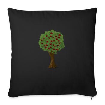 Apfelbaum Apfelpflücksaison Apfelgarten - Sofakissenbezug 45 x 45 cm - Schwarz - Vorne