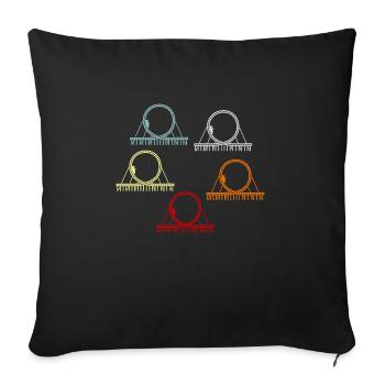 Achterbahnfahrt Spaß Geschenkidee - Sofakissenbezug 45 x 45 cm - Schwarz - Vorne