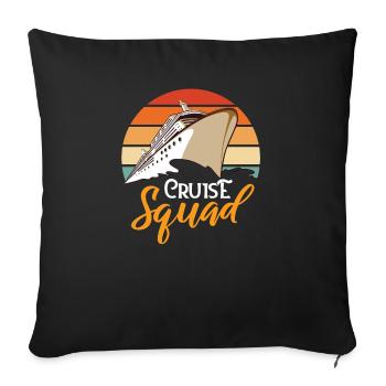 Kreuzfahrtschiff - Sofakissenbezug 45 x 45 cm - Schwarz - Vorne