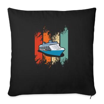Kreuzfahrtschiff - Sofakissenbezug 45 x 45 cm - Schwarz - Vorne