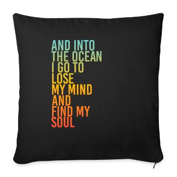 Amour de la mer - Housse de coussin décorative 45 x 45 cm - noir - Devant