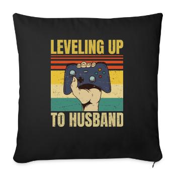 Mise à niveau jusqu'au mari - Mariage de joueur de marié - Housse de coussin décorative 45 x 45 cm - noir - Devant