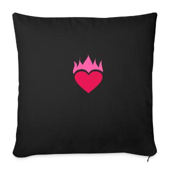 Hot love heart flames valentine's day gift - Sofa pillowcase 17,3'' x 17,3'' (45 x 45 cm) - black - Front
