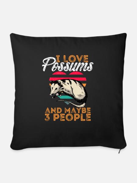 Opossum Oppossum Beuteltier nachtaktives Tier - Sofakissenbezug 45 x 45 cm - Schwarz