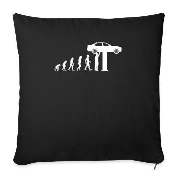 Evolution Mechaniker T-Shirt Geschenk Hebebühne - Sofakissenbezug 45 x 45 cm - Schwarz - Vorne
