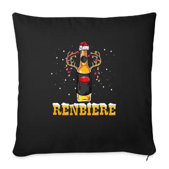 Lustige Bier Weihnachten Renbiere Santa - Sofakissenbezug 45 x 45 cm - Schwarz - Vorne