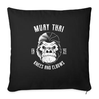 Muay Thai Gorilla - Thai Boxing and Kickboxing - Sofa pillowcase 17,3'' x 17,3'' (45 x 45 cm) - black - Front