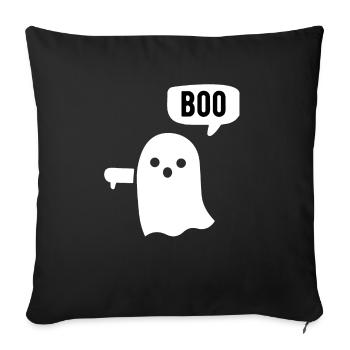 Boo Ghost Daumen runter - Sofakissenbezug 45 x 45 cm - Schwarz - Vorne