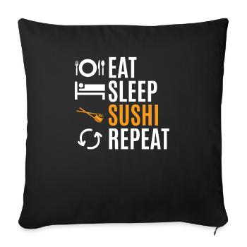 sushi - Sofa pillowcase 17,3'' x 17,3'' (45 x 45 cm) - black - Front