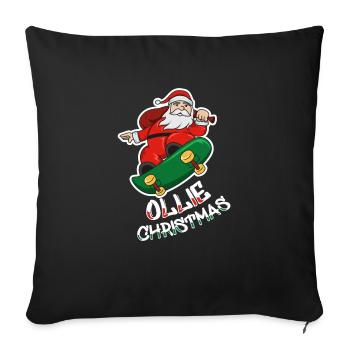 Christmas skateboard design for a skater - Sofa pillowcase 17,3'' x 17,3'' (45 x 45 cm) - black - Front