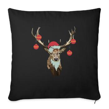 Chemise de Noël cerf meilleur cadeau fan de cerf - Housse de coussin décorative 45 x 45 cm - noir - Devant