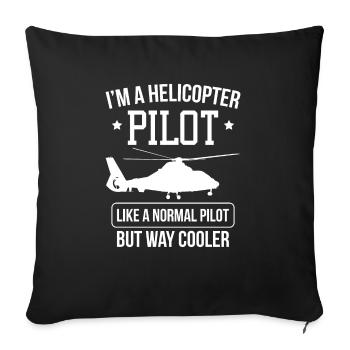 Cadeau de t-shirt de pilote d'hélicoptère - Housse de coussin décorative 45 x 45 cm - noir - Devant