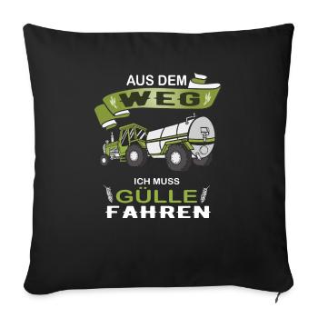 Landwirt Traktor Trecker Agrar Bauernhof fun - Sofakissenbezug 45 x 45 cm - Schwarz - Vorne