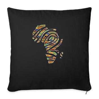 Afrique carte impression spirale Kente motif, africain - Housse de coussin décorative 45 x 45 cm - noir - Devant
