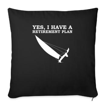 Retirement Plan: Catamaran Sailing - Sofa pillowcase 17,3'' x 17,3'' (45 x 45 cm) - black - Front