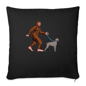 Lustiges Bigfoot Walking Weimaraner Hundehemd - Sasqu - Sofakissenbezug 45 x 45 cm - Schwarz - Vorne