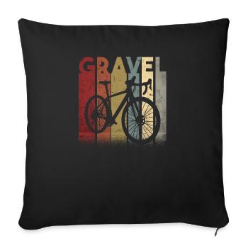 Gravel vélo Gravel vélo de route vélo cadeau rétro - Housse de coussin décorative 45 x 45 cm - noir - Devant