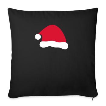Chapeau de père noël - Housse de coussin décorative 45 x 45 cm - noir - Devant
