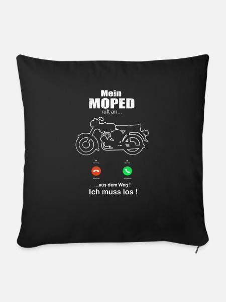 DDR Moped s50 s51 Suhl Ossi 2takter Simme Geschenk - Sofakissenbezug 45 x 45 cm - Schwarz