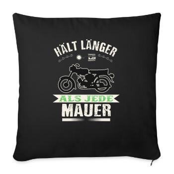Moped s50 s51Hält länger als jede Mauer Simme - Sofakissenbezug 45 x 45 cm - Schwarz - Vorne