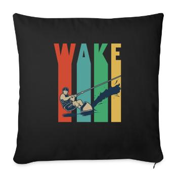 Conception de wakeboard pour un wakeboarder - Housse de coussin décorative 45 x 45 cm - noir - Devant