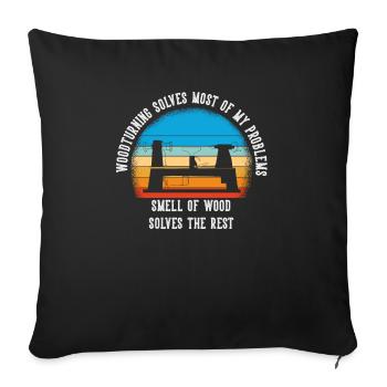 Tourneurs Drechselbank Drechsel - Housse de coussin décorative 45 x 45 cm - noir - Devant