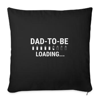 Dad-to-be Loading | Milk Bottles Download - Sofa pillowcase 17,3'' x 17,3'' (45 x 45 cm) - black - Front