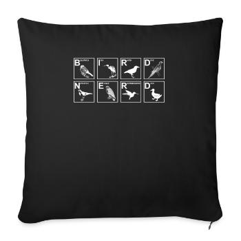 Tableau périodique Bird Nerd T-Shirt Bird Lover - Housse de coussin décorative 45 x 45 cm - noir - Devant