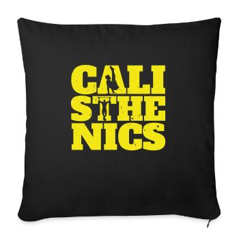 Street workout calisthenics weight training athlete - Sofa pillowcase 17,3'' x 17,3'' (45 x 45 cm) - black - Front