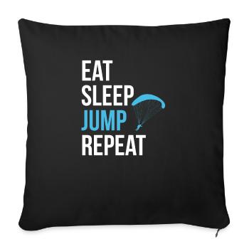 Eat Sleep Jump Repeat Skydiver Skydiver - Housse de coussin décorative 45 x 45 cm - noir - Devant