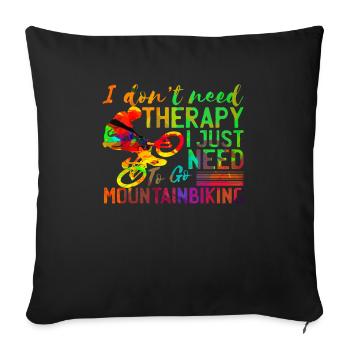 Mountain biking mountain biker mountain bike rider - Sofa pillowcase 17,3'' x 17,3'' (45 x 45 cm) - black - Front