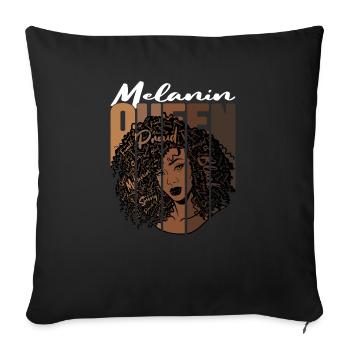 Melanin Queen Proud Strong Black Woman Gift - Sofa pillowcase 17,3'' x 17,3'' (45 x 45 cm) - black - Front