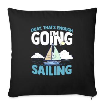 Segeln Segelboot Regatta Jolle Nautik Katamaran - Sofakissenbezug 45 x 45 cm - Schwarz - Vorne