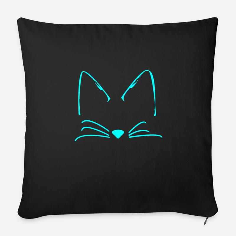 Katzen Katze süß - Sofakissenbezug 45 x 45 cm - Schwarz