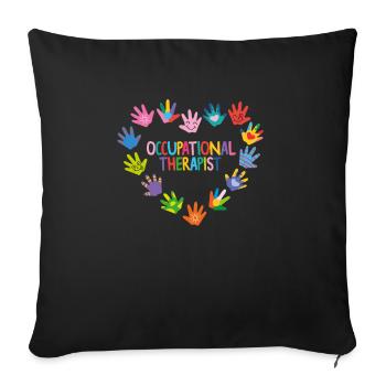 Occupational Therapy OT Therapist - Sofa pillowcase 17,3'' x 17,3'' (45 x 45 cm) - black - Front
