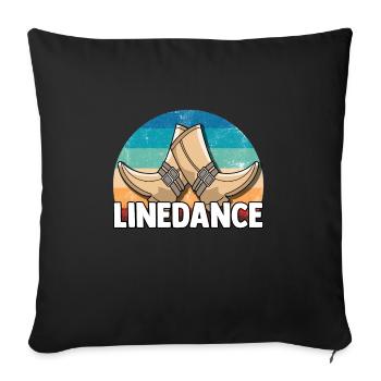 Linedance musique country western danse sport - Housse de coussin décorative 45 x 45 cm - noir - Devant