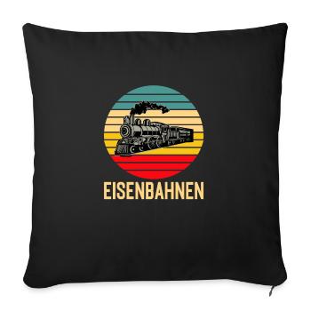 Eisenbahner Lokführer Retro Eisenbahn Zug Schaffne - Sofakissenbezug 45 x 45 cm - Schwarz - Vorne