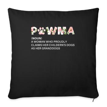 Pawma Definition Shirt Mother Mama Dog Paw - Housse de coussin décorative 45 x 45 cm - noir - Devant