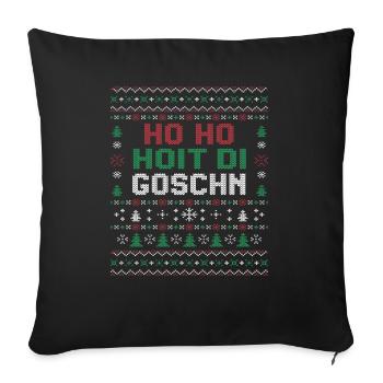 hoho hoit di Goschn Ugl Christmas - Sofakissenbezug 45 x 45 cm - Schwarz - Vorne