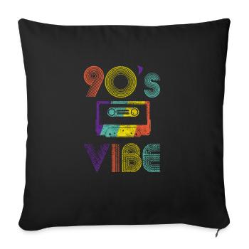 90's VIBE - Sofa pillowcase 17,3'' x 17,3'' (45 x 45 cm) - black - Front